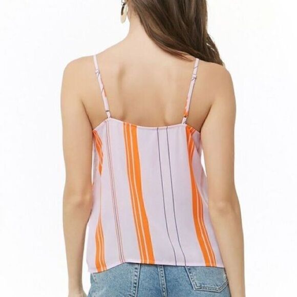 Forever Striped Cami Top Pink/orange Size XS - Picture 4 of 6